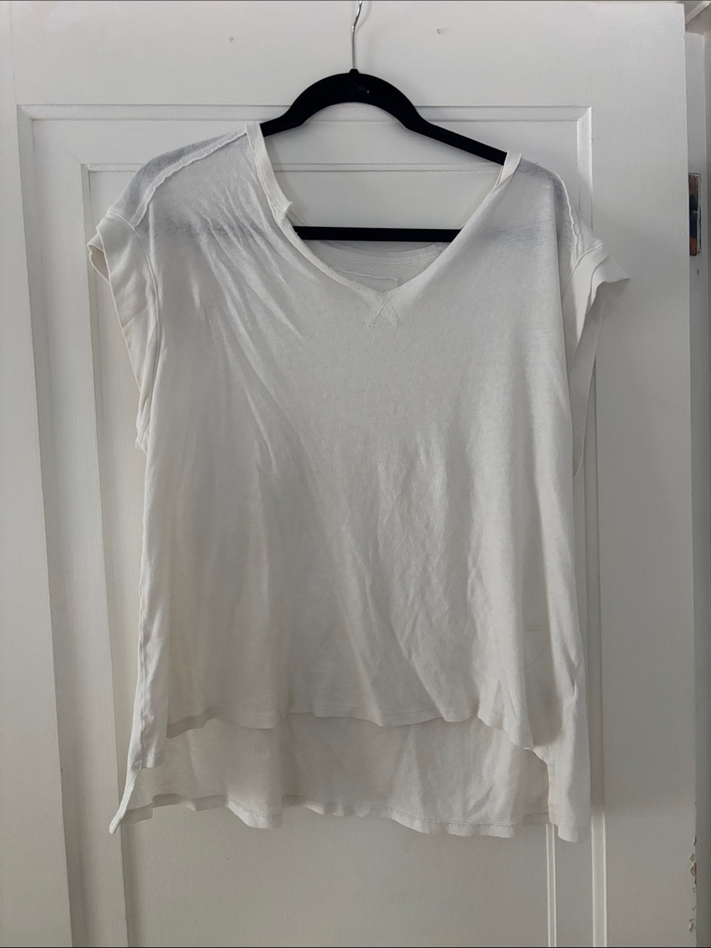 aerie White V-Neck Sleeveless Tunic Top